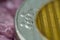 Macro closeup of israeli money coin of 10 shekel