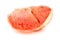 Macro closeup of juicy ripe slice of grapefruit