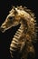 Macro closeup seahorse black background