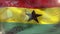 Macro corona virus spreading with Ghanaian flag billowing in the background