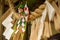 Macro detail of Shide and Shimenawa at Shinto shrine, Miyazaki, Japan