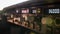 Macro details of airliner cockpit instruments and control buttons in flight with beautiful sunlight in background at sunset