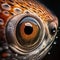 Macro Fish Eye, Transparent Animal Iris Closeup, Macro Photo Imitation, Generative AI Illustration