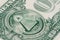 Macro fragment banknote one US dollar