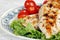 Macro grilled chicken with lettuce and tomatoes