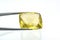 Macro image of a polished gem of lemon quartz