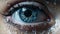 Macro image of woman eye with colored iris