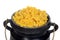 Macro macaroni and cheese in pot