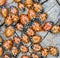 Macro of many ladybugs Coccinellidae