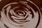 Macro of Melted milk or dark chocolate swirl background