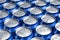 Macro of metal cans with refreshing drinks