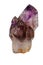 Macro mineral stone Amethyst on smoky quartz on a white background