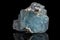 Macro mineral stone Aquamarine on a black background