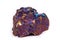 Macro mineral stone Blue Rainbow Titanium Crystal it white background