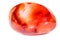 Macro mineral stone Carnelian on white background