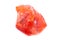 Macro mineral stone Carnelian on white background