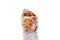 Macro mineral stone Cerussite on a white background