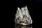 Macro mineral stone Galena, Sphalerite, Pyrite, Quartz on a black background