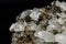 Macro mineral stone Galena, Sphalerite, Pyrite, Quartz on a black background