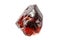 Macro mineral stone Garnet Spessartine on a white background