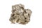 Macro mineral stone Pyrite gold on white background