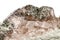 Macro mineral stone quartz chlorite Palygorskite rock on a white