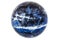 Macro mineral stone Sodalite ball on white background