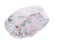 Macro mineral stone stilbit over white background