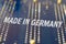 macro. motherboard in blue. inscription made in germany