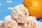 Macro Of Orange Snowball Cookies
