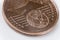 Macro partial image of a 2 cent euro coin
