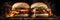 Macro Photo Cheeseburgers On Stone Rustic Pub