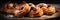 Macro Photo Danish Pastries On Stone Rustic Pub