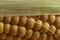 Macro photo juicy ripe corn vegetarian food