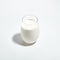 Macro Photo of Plain Homemade Yogurt in a Clear Glass Isolated o