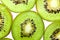 Macro photo section of kiwi fruit