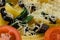 Macro photo with shallow depth of field of pasta with parmesan