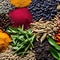 A macro photograph of colorful spices and herbs, creating a sensory explosion of aromas4, Generative AI