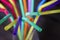 Macro photography of beverage straws. Lots of colored straws in one place. Round straws