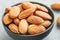 Macro photography of fresh almond nuts