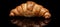 Macro photography of a freshly baked croissant showcasing its intricate layers and buttery texture