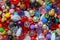 Macro photography of a heap of assorted colorful plastic beads