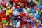 Macro photography of a heap of assorted colorful plastic beads II