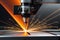 Macro Photography of a Laser Cutter\\\'s Beam - Intense Focus on the Contact Point Where the Laser Pierces