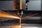 Macro Photography of a Laser Cutter\\\'s Beam - Intense Focus on the Contact Point Where the Laser Pierces