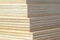 Macro plywood boards stacked