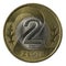 Macro of Polish 2 zloty coin
