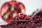 Macro of pomegranate seeds