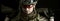 Macro portrait of a military man sniper