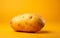 Macro Potato Studio Shot on a Solid Yellow Background, Generative by Ai